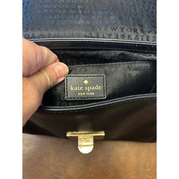 KATE SPADE MAPLE COURT ZANI LEATHER CROSS BODY BLACK SHOULDER BAG - Picture 5 of 11